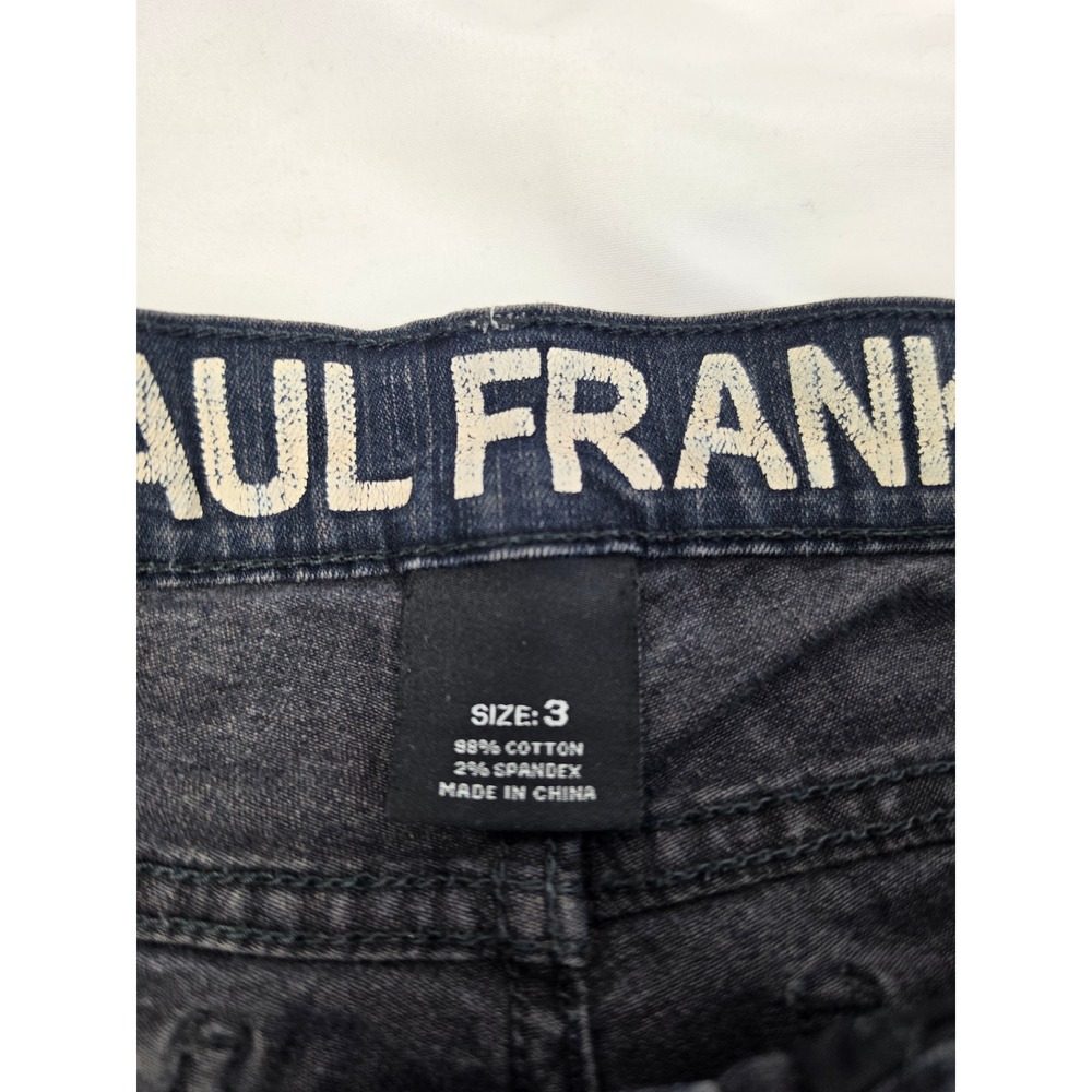 Paul Frank Y2K Dark Wash Skinny Jeans Size 3 Julius Monkey Ankle Zip Stretch - Picture 5 of 7